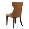 Manhattan Comfort Reine Faux Leather Dining Chair (Set of Two) in Saddle and Walnut DC007-SA